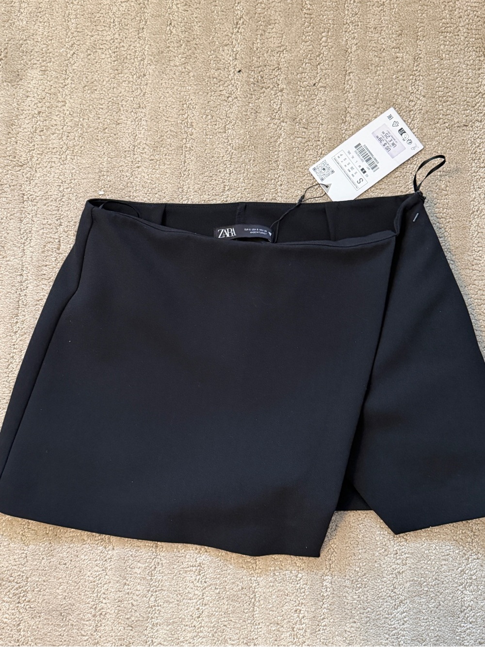 Zara Black Women's Asymmetric Wrap Skirt